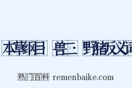 本草纲目·兽二·野猪反义词是什么意思的图片